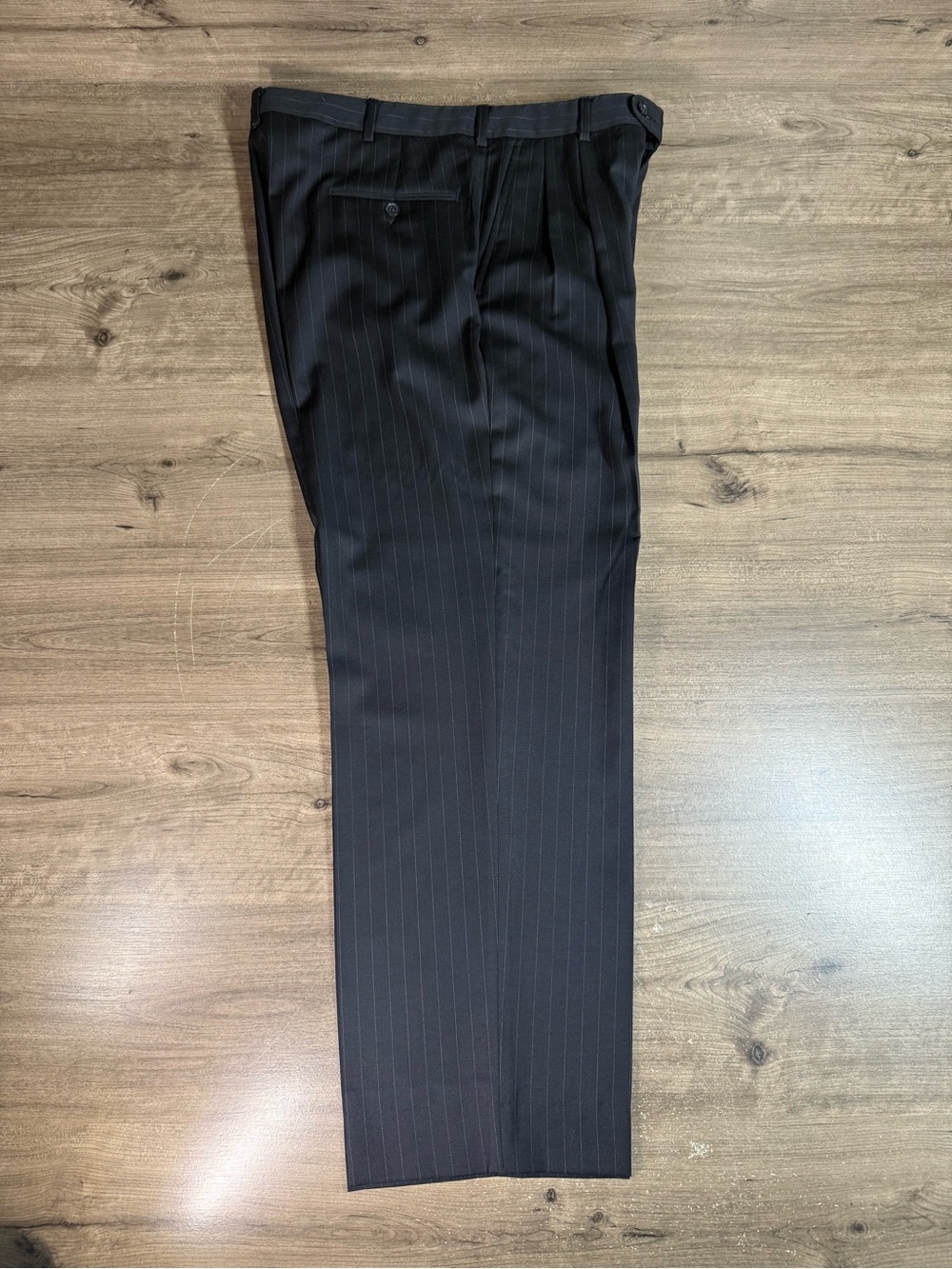Vintage Museo Ruffini Italy 100% Wool Mens Pin Stripe Dress Pants Trousers 34x31